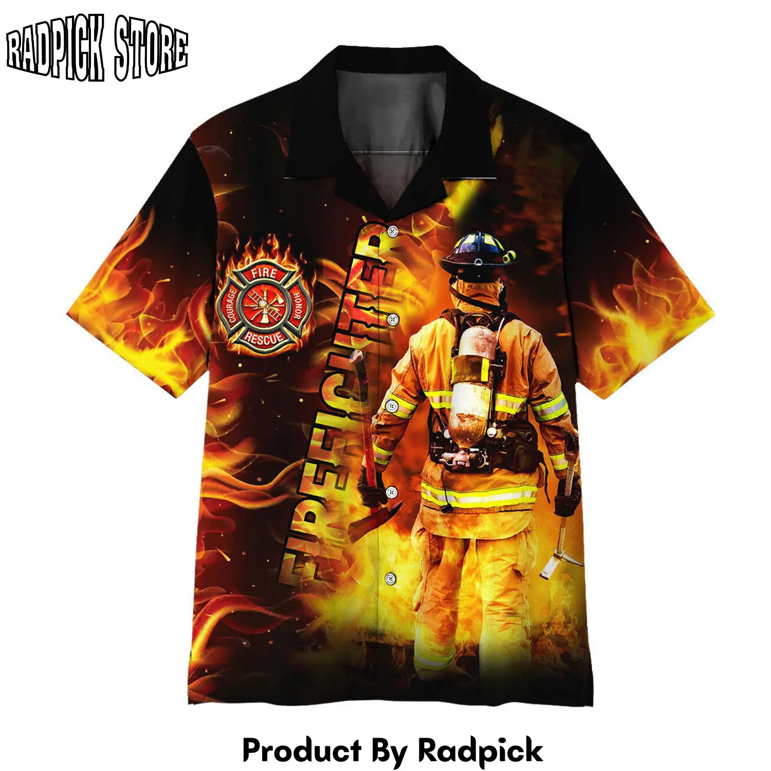 Radpick 3d firefighter hawaii shirt rp292843